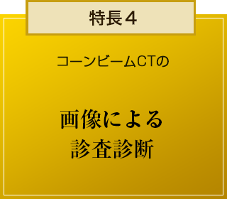 特徴４ コーンビームCTで、画像による診査診断